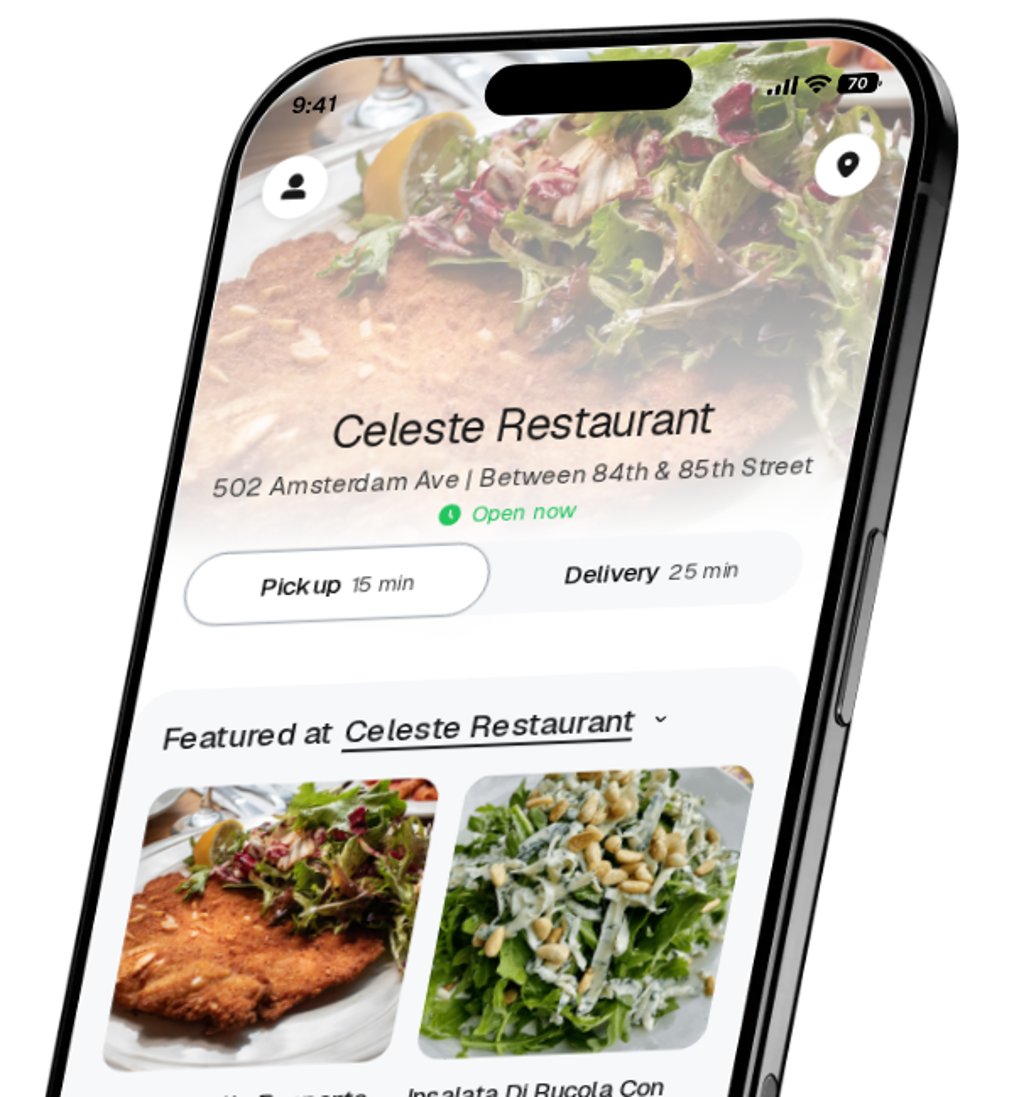 Celeste Restaurant app preview